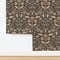 Dark Boho Floral Modern Beige Botanical Garden Bloom Meadow Wildflower Olive Green Large Scale Custom Removable Wallpaper by Spoonflower Peel & Stick Wallpaper 2FT Wide 17679209